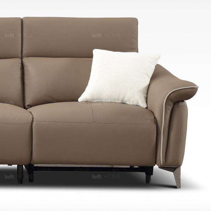 Modern genuine leather electric recliner l shape sectional sofa zeus 3+l in details.