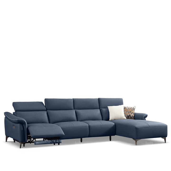 Modern genuine leather electric recliner l shape sectional sofa zeus 3+l conceptual design.