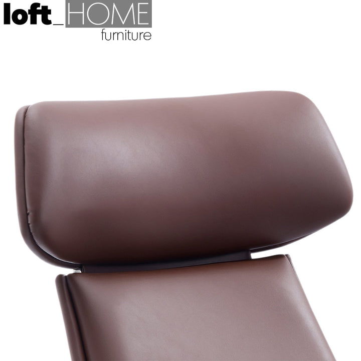 Modern genuine leather office chair chro in panoramic view.