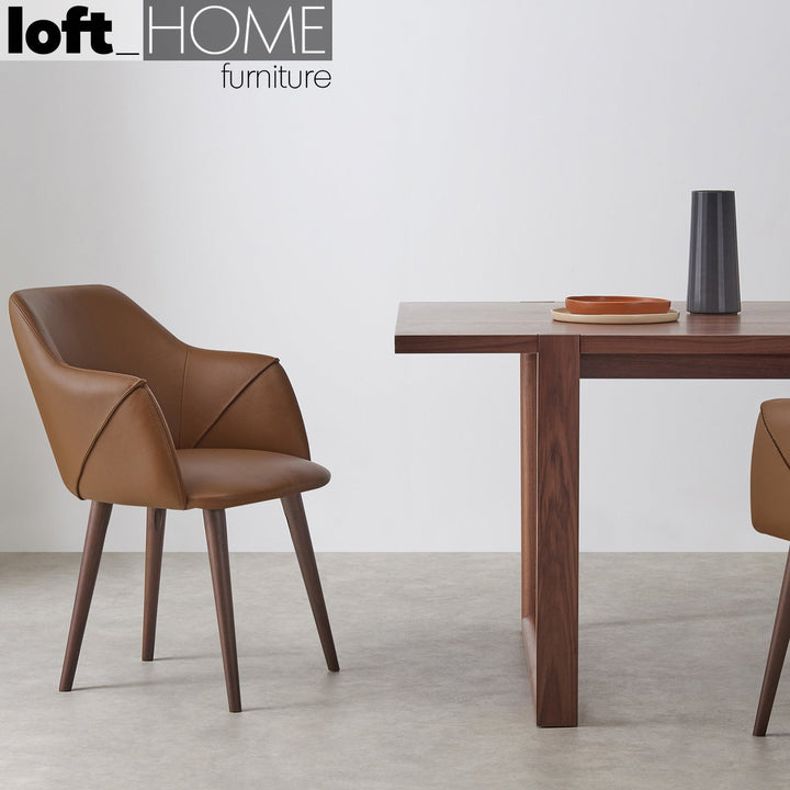 Modern leather armrest dining chair lule arm in real life style.