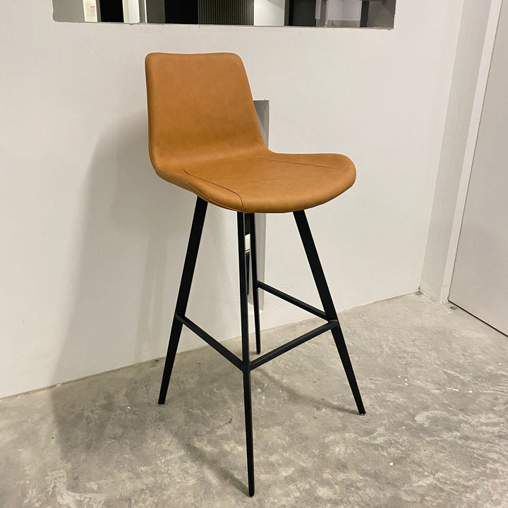 Modern leather bar chair metal man conceptual design.