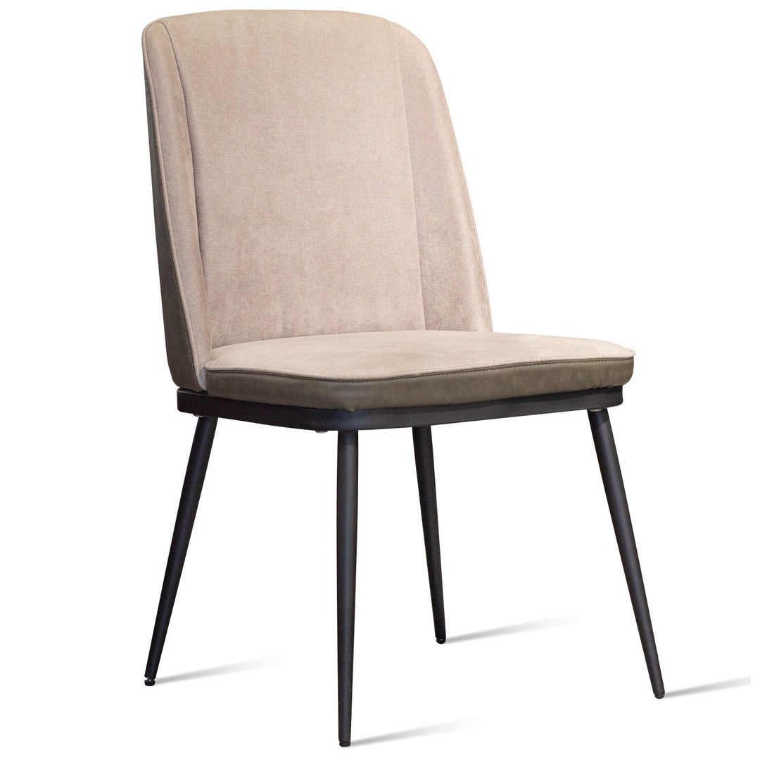 Modern leather dining chair metal man n10 in white background.