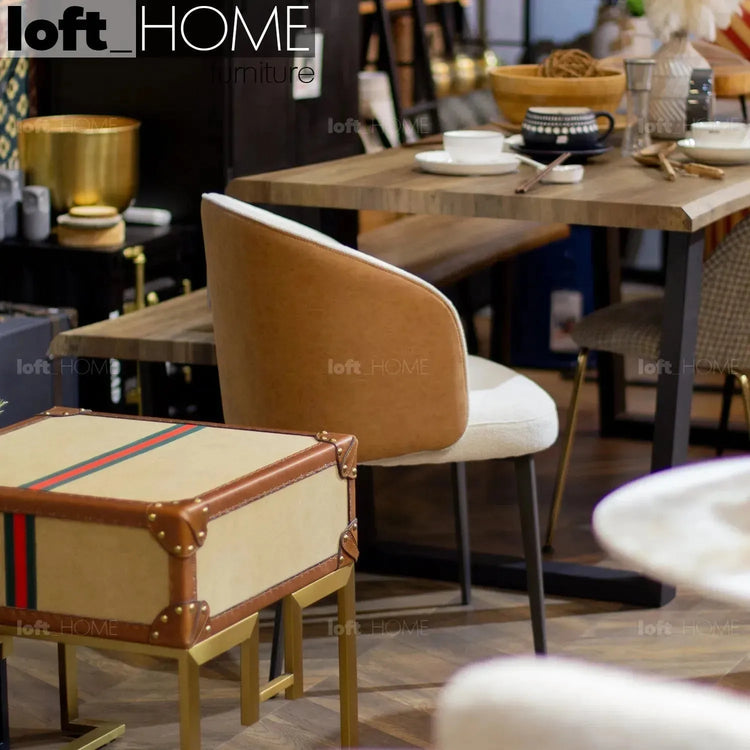 Modern Fabric And Leather Dining Chair METAL MAN N13 Good to Know Preview-1