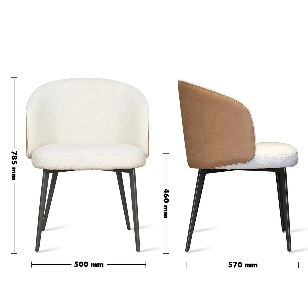 Modern leather dining chair metal man n13 size charts.