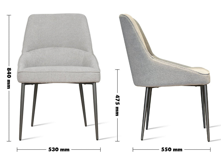 Modern fabric dining chair metal man n14 size charts.