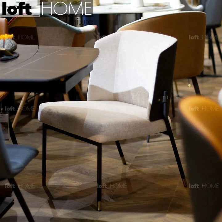 Modern leather dining chair metal man n15 primary product view.