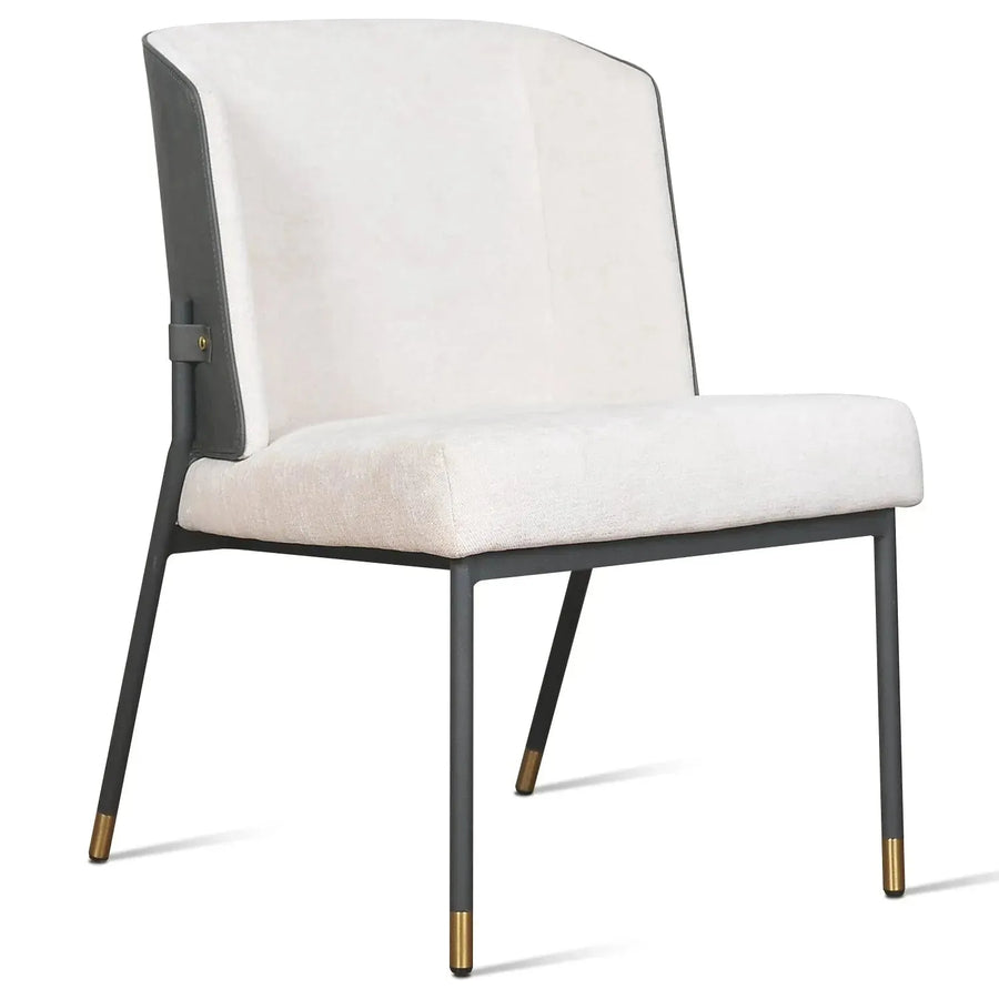 Modern leather dining chair metal man n15 in white background.