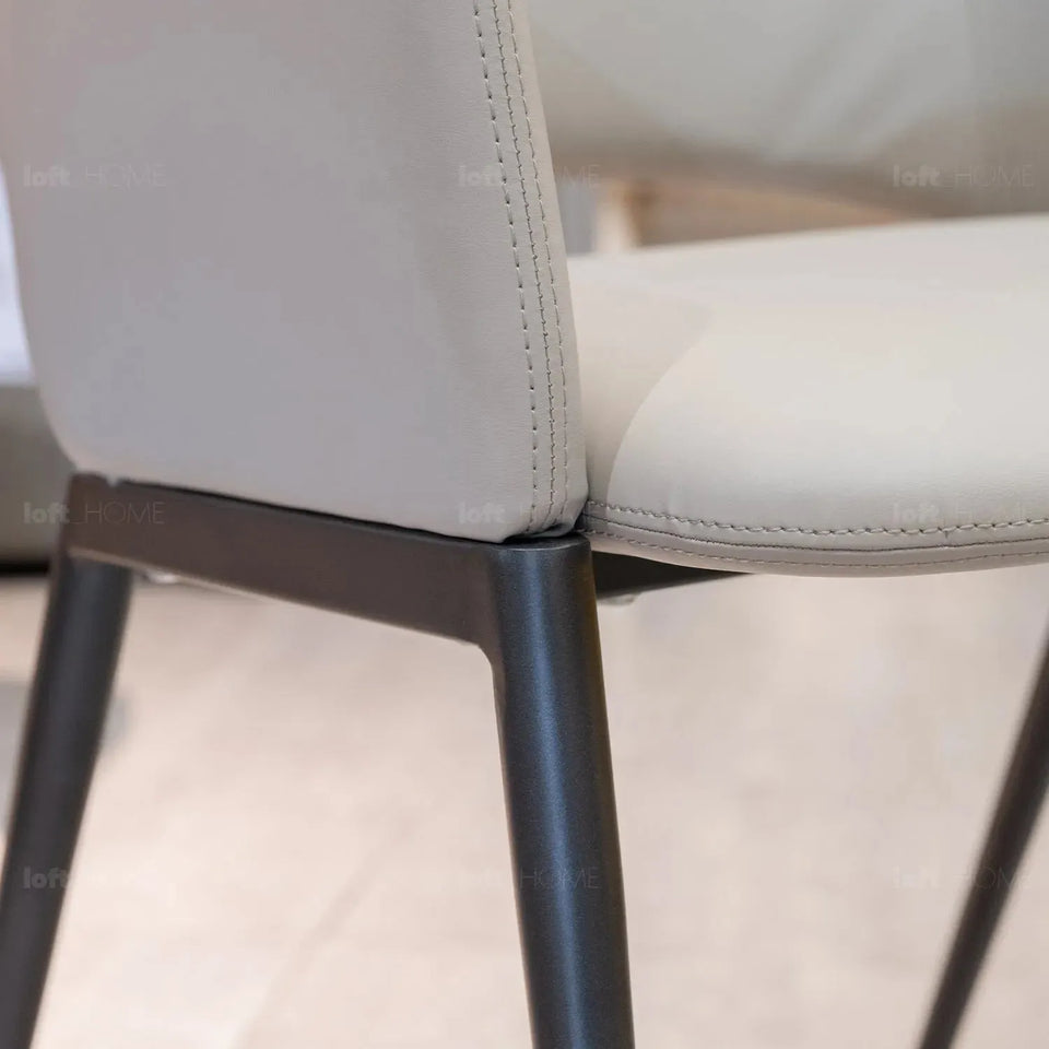 Modern fabric and leather dining chair metal man n16 in still life.