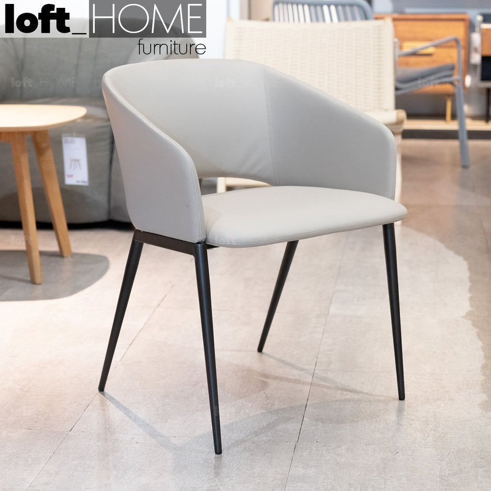 Modern leather dining chair metal man n16 primary product view.