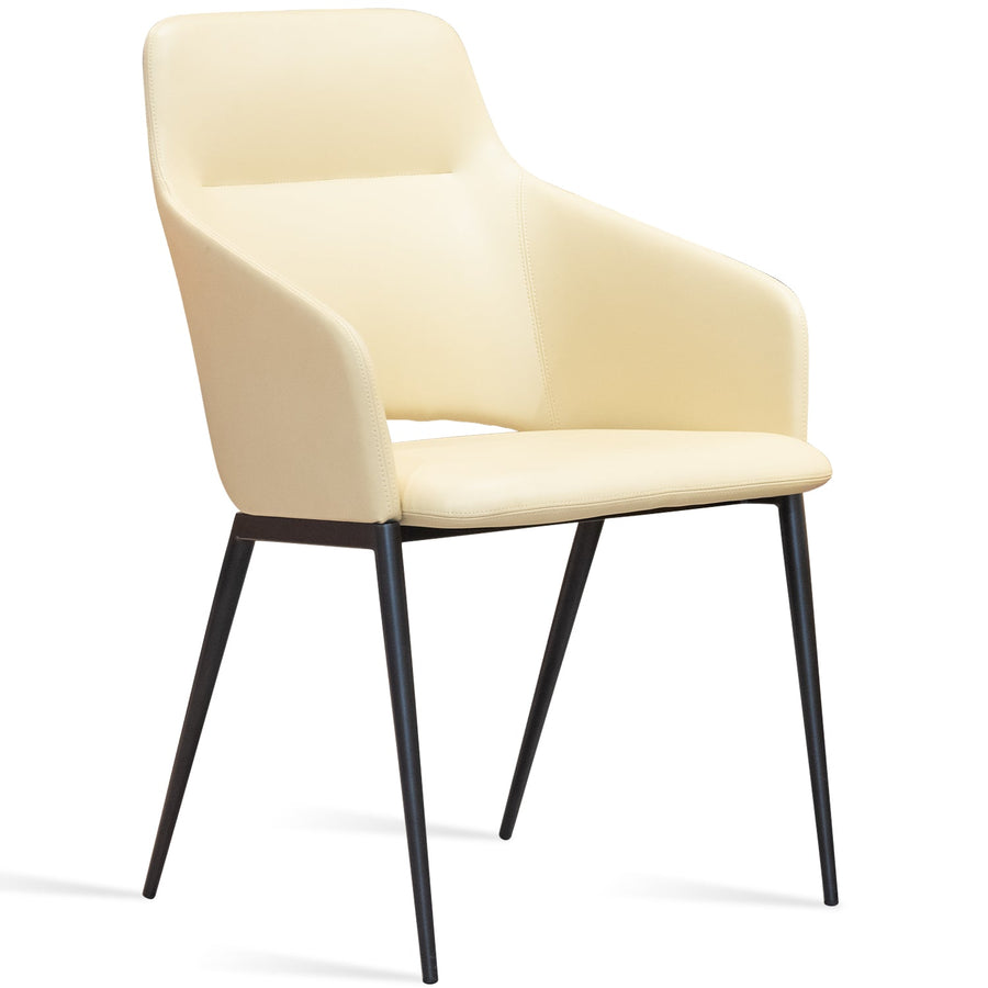 Modern leather dining chair metal man n17 in white background.