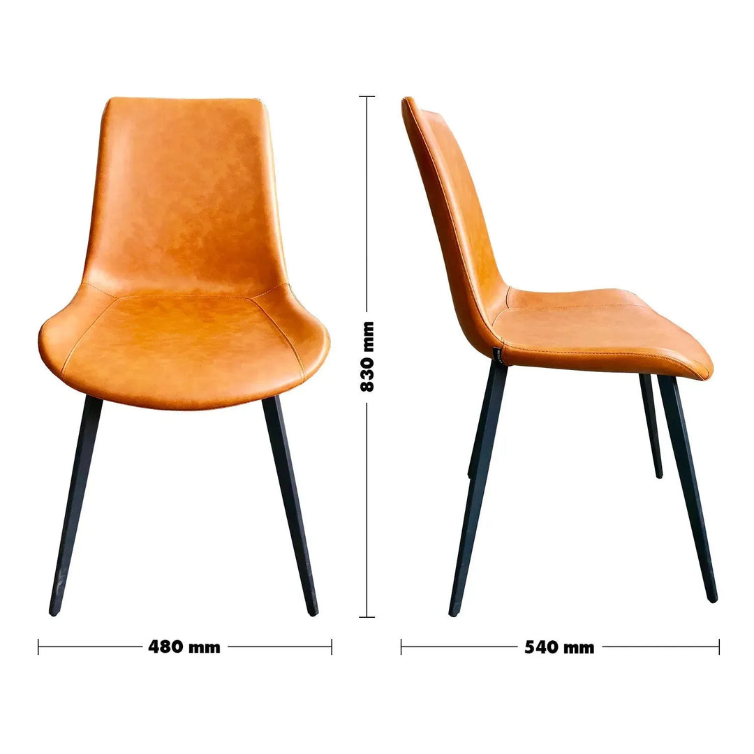 Modern leather dining chair metal man n1 size charts.