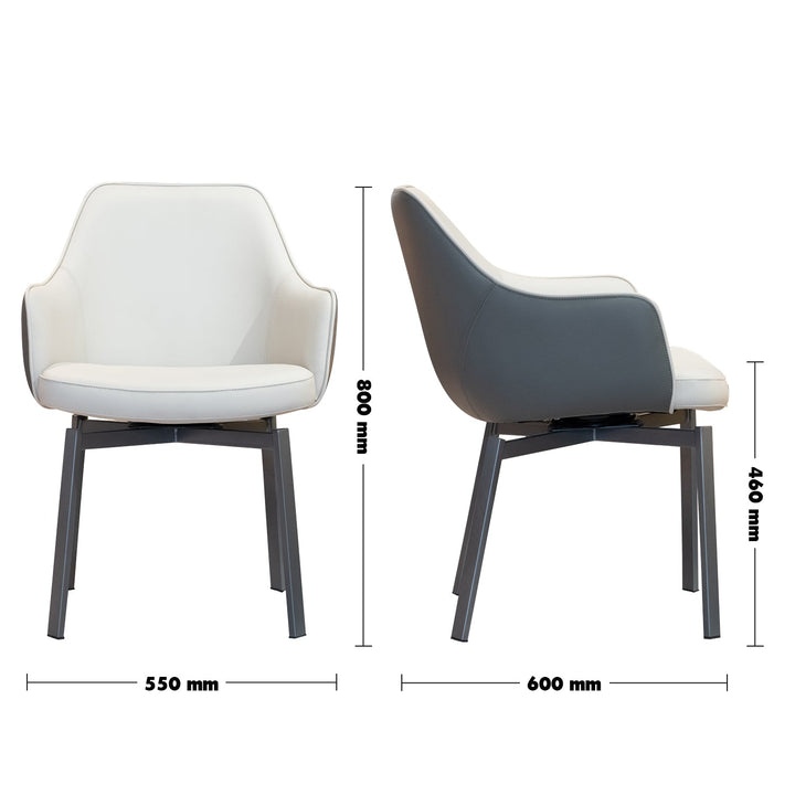 Modern leather dining chair metal man n20 size charts.