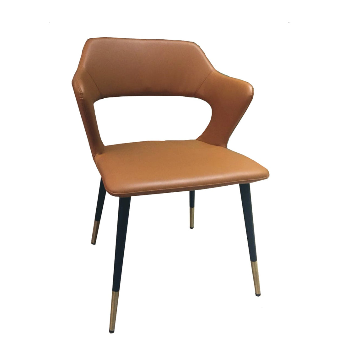 Modern leather dining chair metal man n2 detail 1.