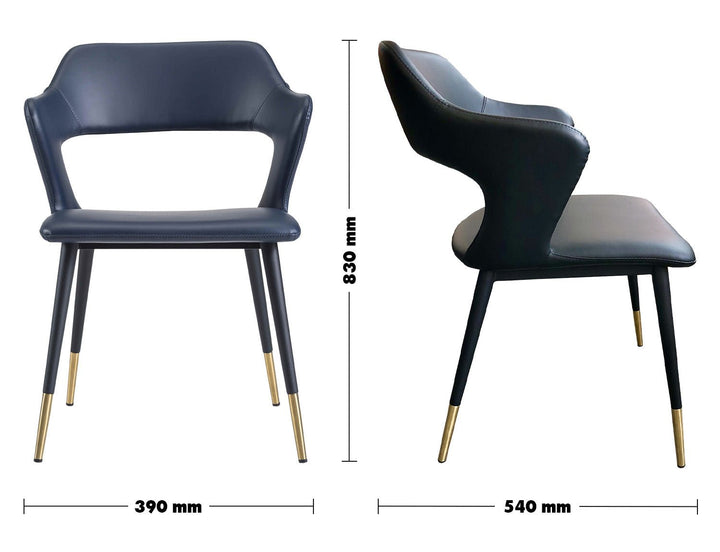 Modern leather dining chair metal man n2 size charts.