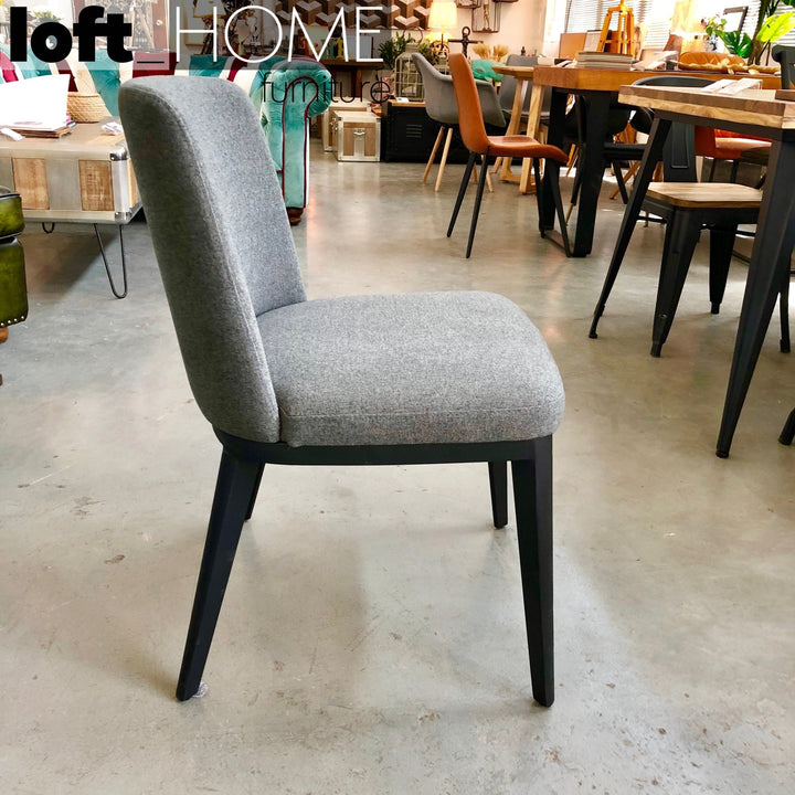 Modern leather dining chair metal man n4 with context.