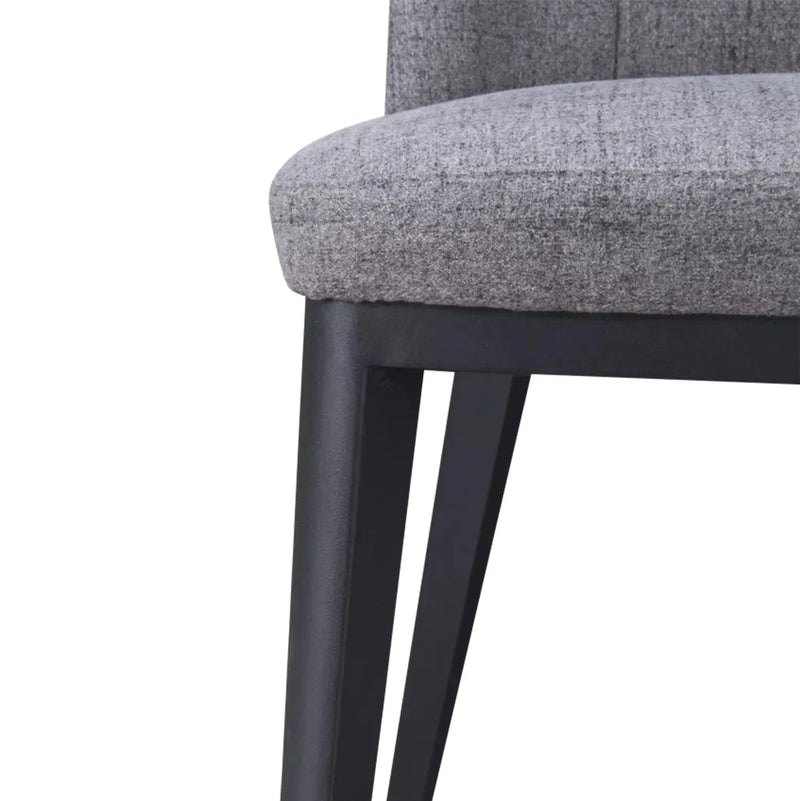 Modern fabric and leather dining chair metal man n4 detail 1.