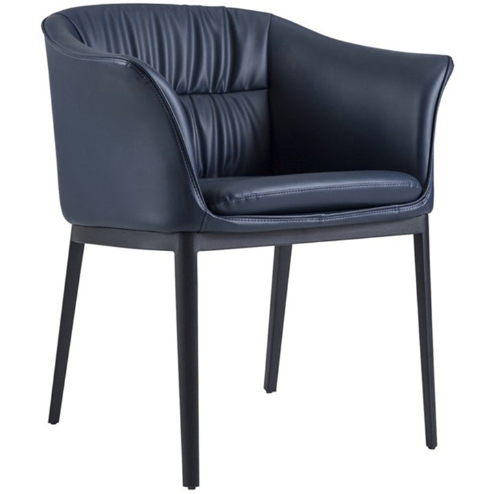 Modern leather dining chair metal man n8 in details.
