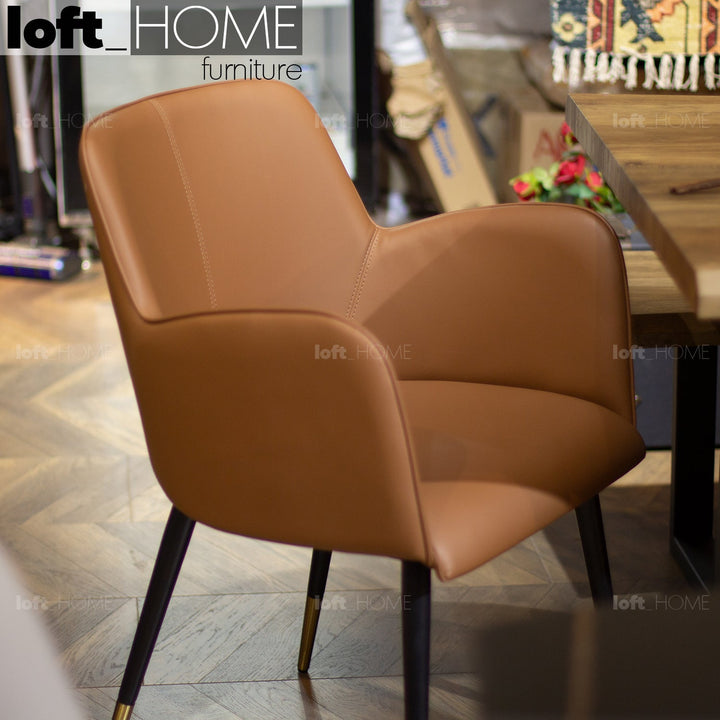 Modern leather dining chair metal man n9 conceptual design.