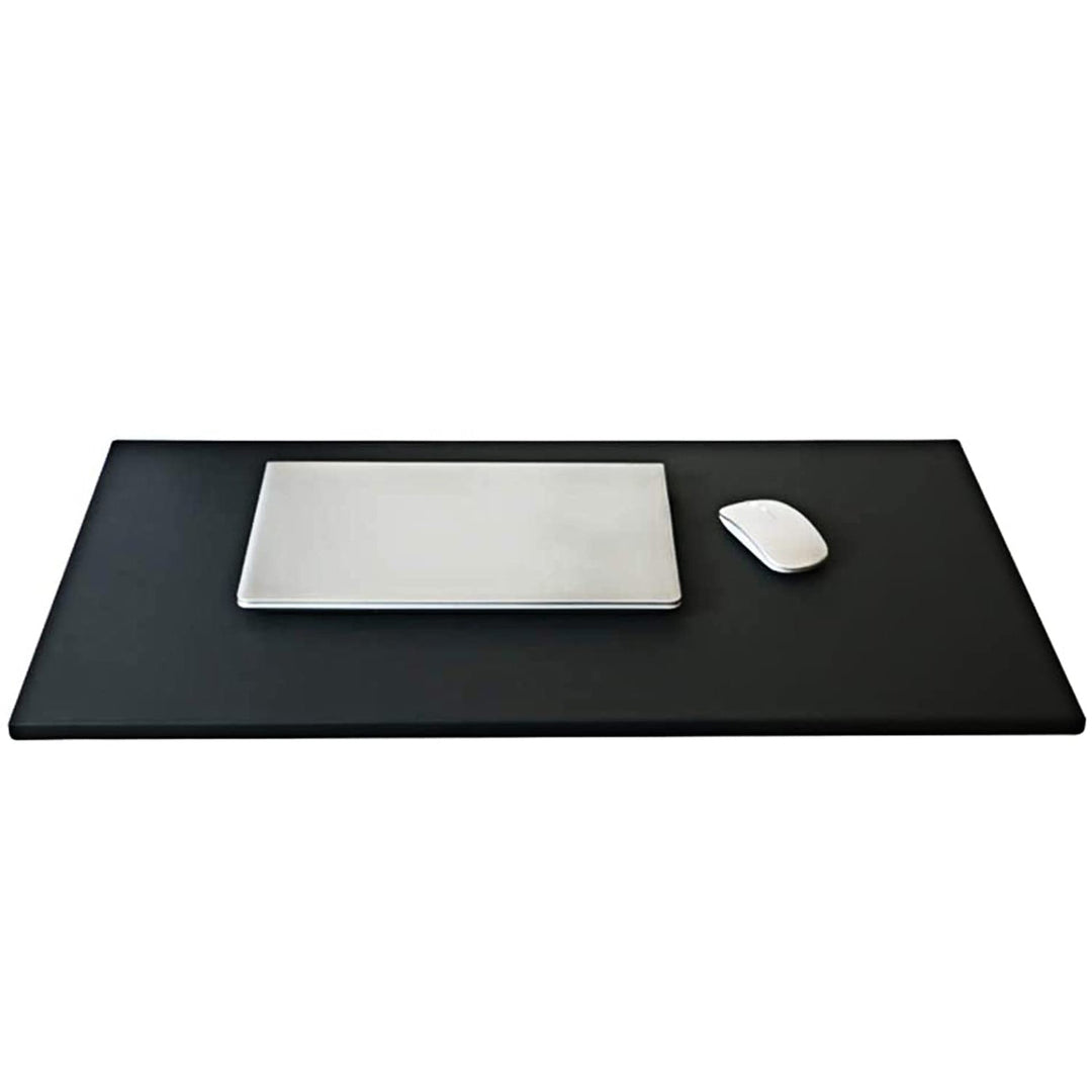 Modern leather smooth desk mat with fixation lip decor layered structure.