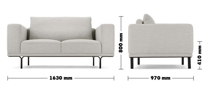 Modern linen 2 seater sofa nocelle size charts.