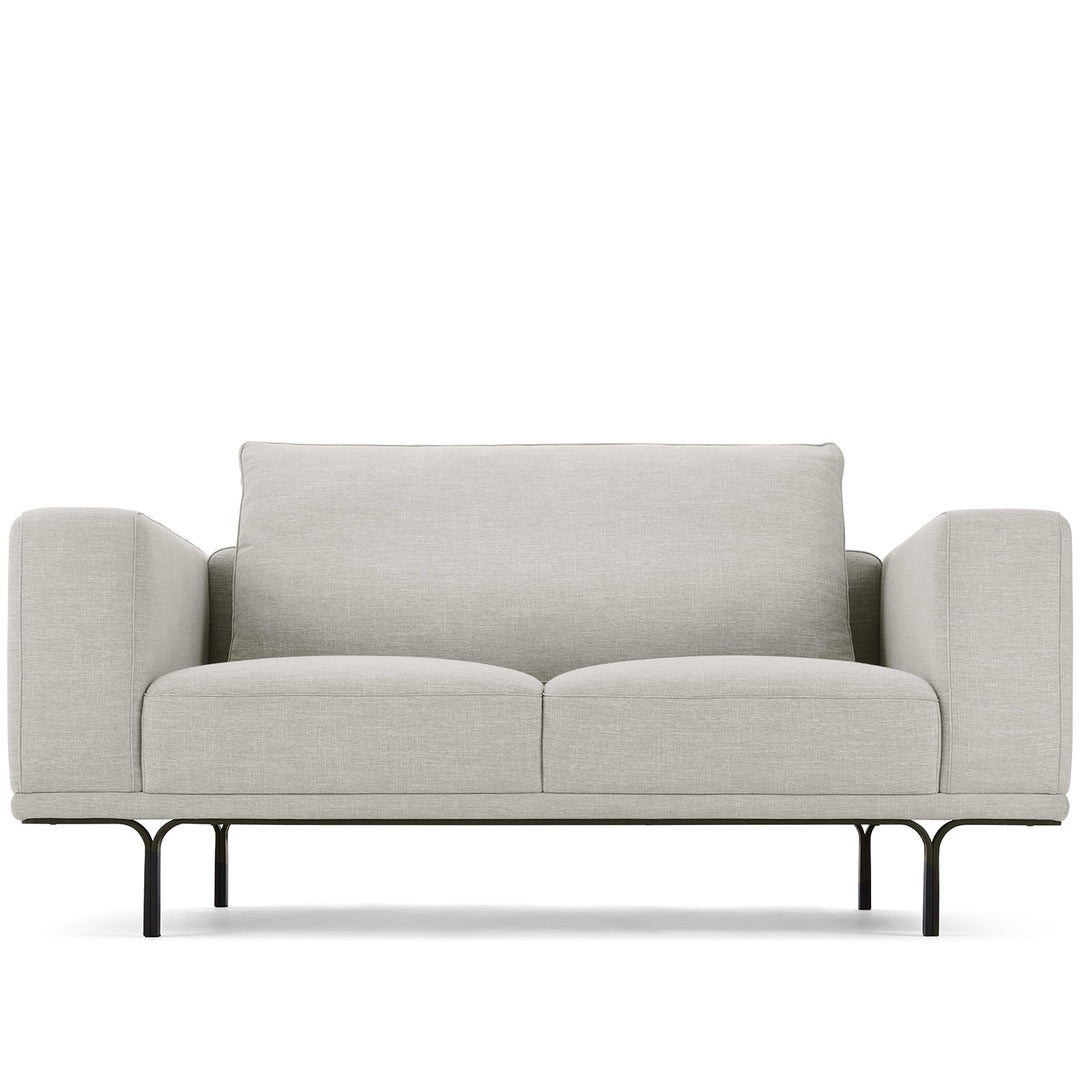 Modern linen 2 seater sofa nocelle in white background.