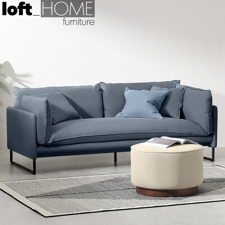 Modern linen 3 seater sofa malini conceptual design.