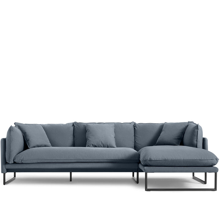 Modern linen l shape sectional sofa malini 2+l layered structure.