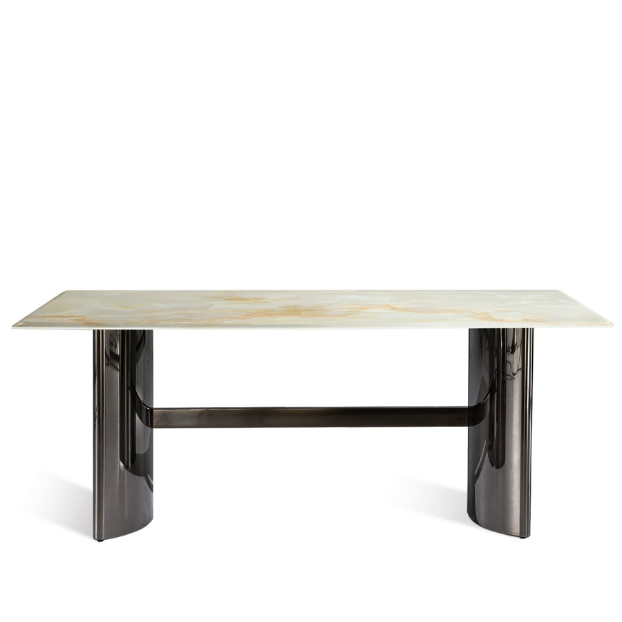 Modern luxury stone dining table blitz lux in white background.
