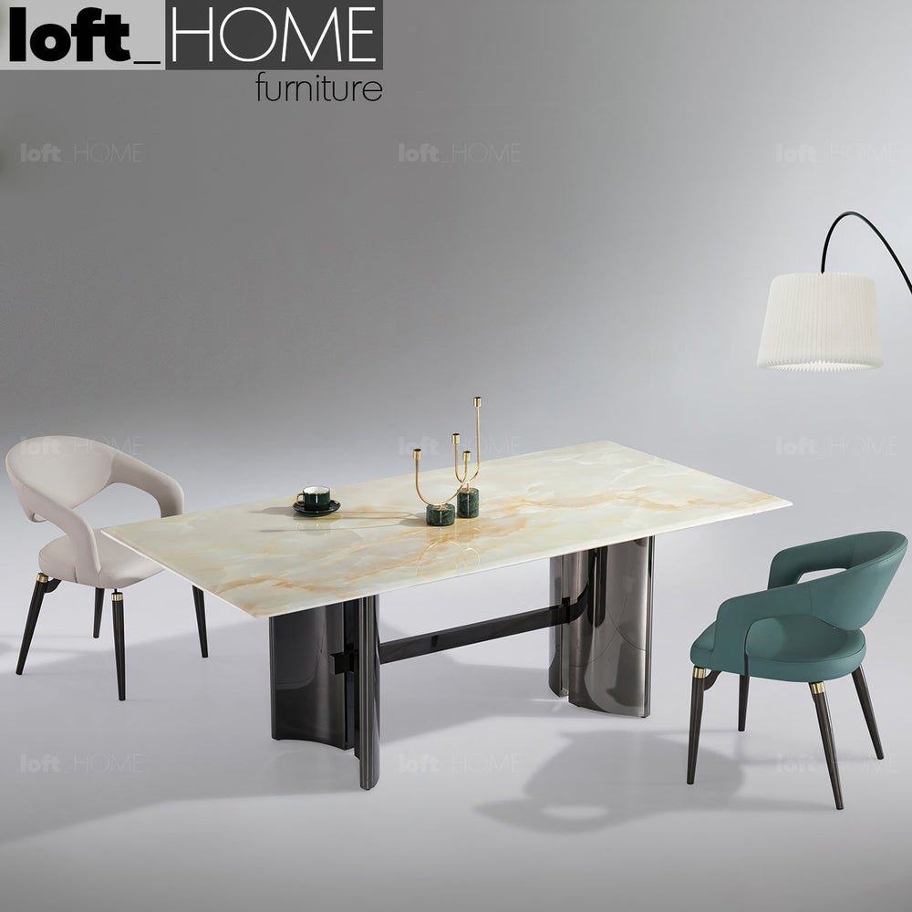Modern luxury stone dining table blitz lux primary product view.