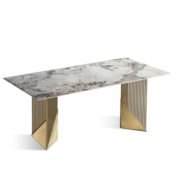 Modern luxury stone dining table luxor lux in panoramic view.