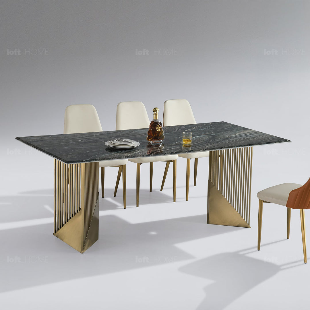 Modern luxury stone dining table luxor lux material variants.