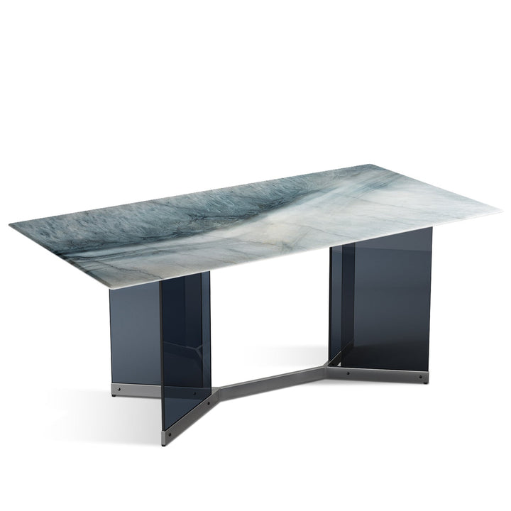 Modern luxury stone dining table marius lux in still life.