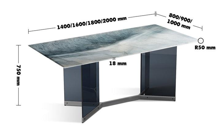 Modern luxury stone dining table marius lux size charts.