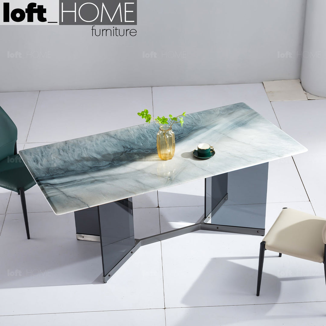 Modern luxury stone dining table marius lux primary product view.