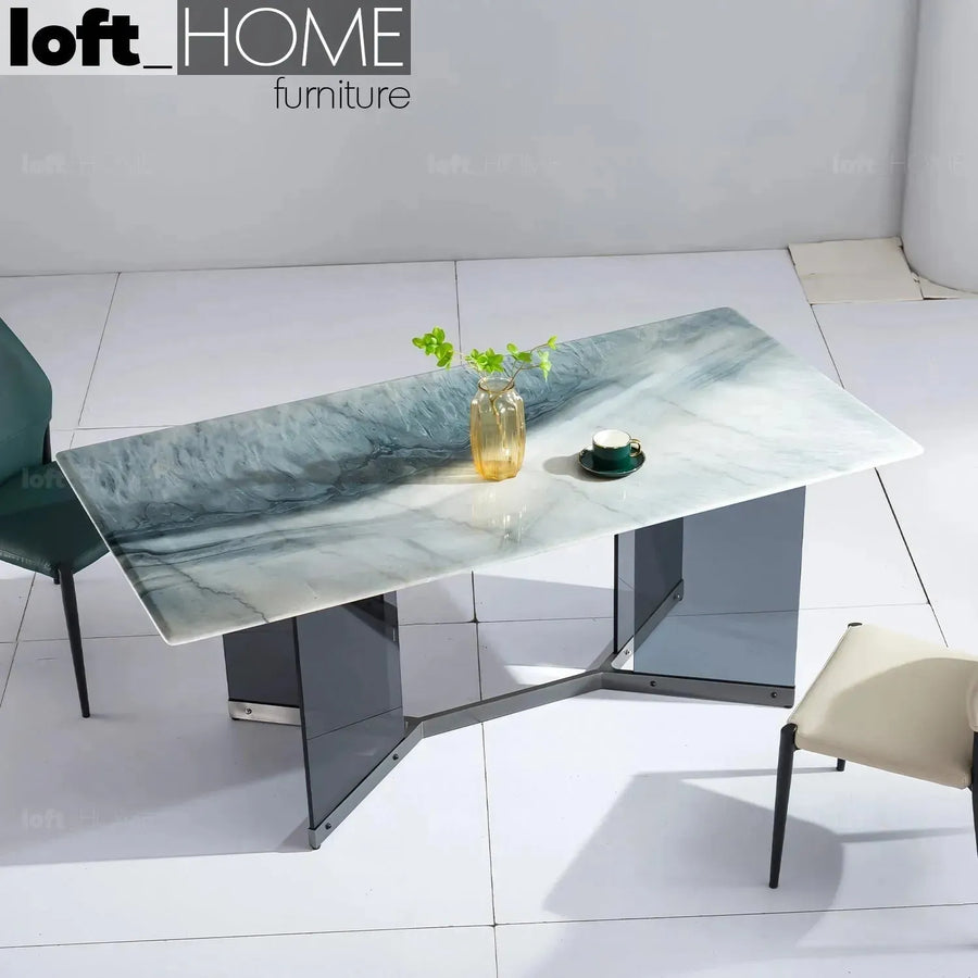 Modern luxury stone dining table marius lux primary product view.