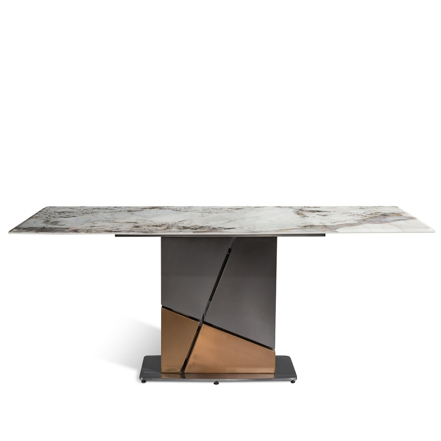 Modern luxury stone dining table sculpture lux in white background.