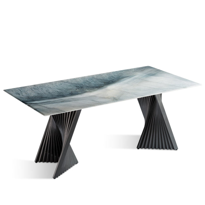 Modern luxury stone dining table spiral lux in still life.