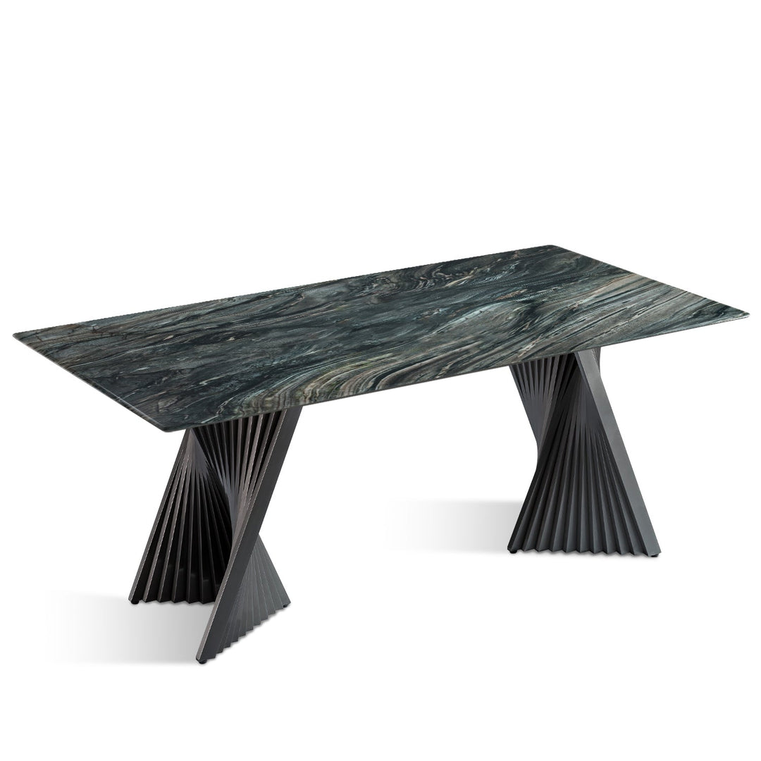Modern luxury stone dining table spiral lux layered structure.