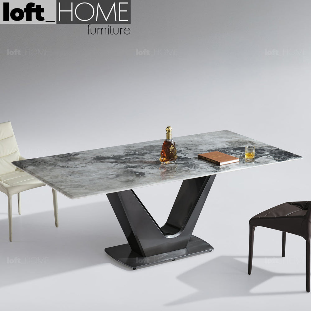 Modern luxury stone dining table titan v lux primary product view.