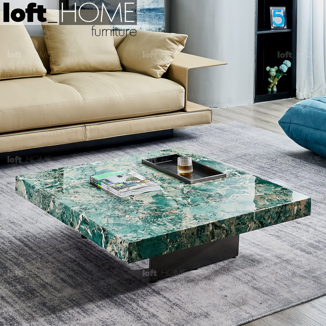 Modern marble coffee table pedro primary product view.