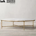 Minimalist marble coffee table thaddeus round in real life style.