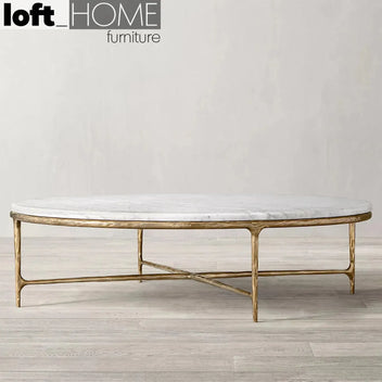 Minimalist marble coffee table thaddeus round in real life style.
