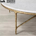 Minimalist marble coffee table thaddeus round with context.