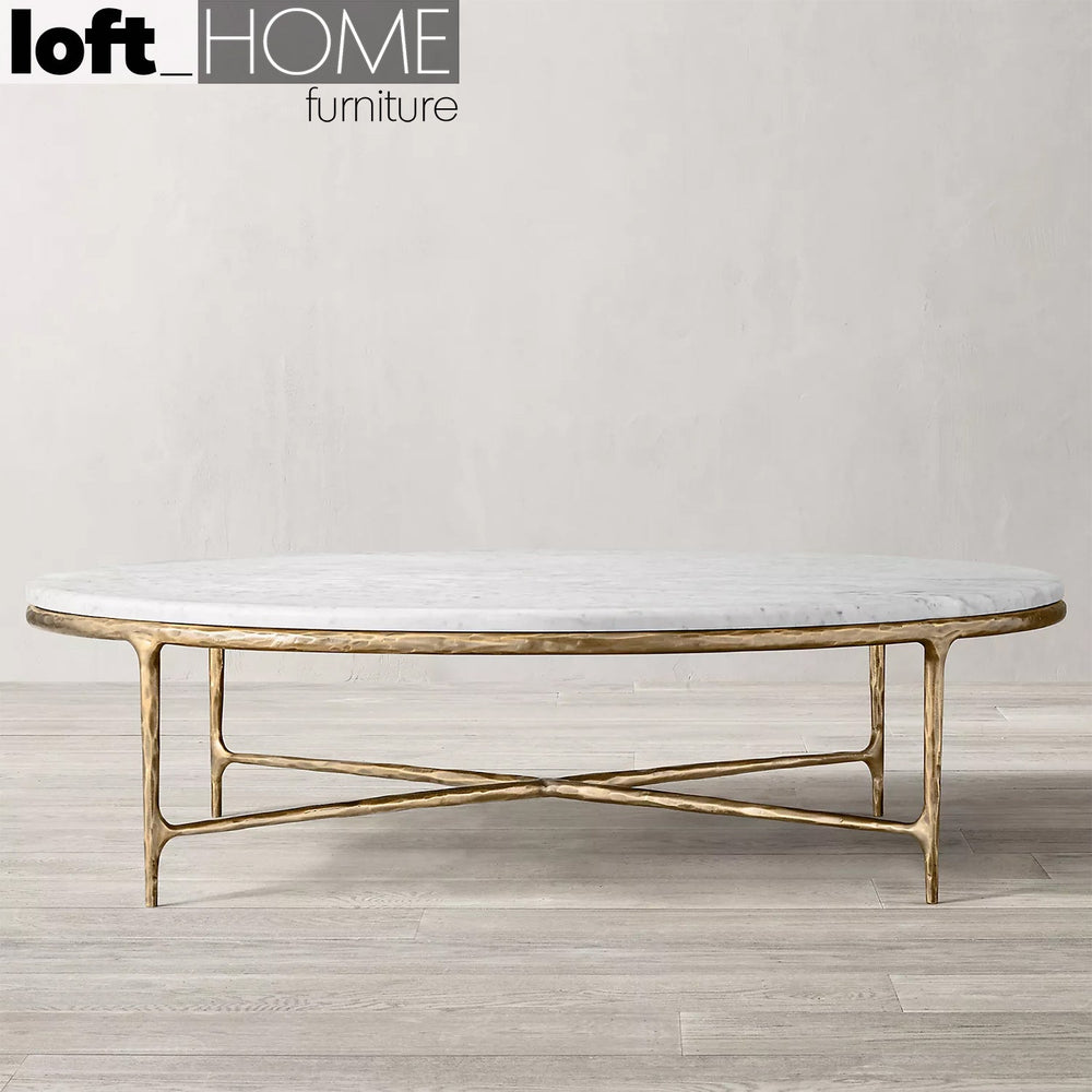 Modern marble coffee table thaddeus round primary product view.