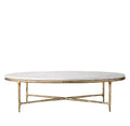 Minimalist marble coffee table thaddeus round in white background.