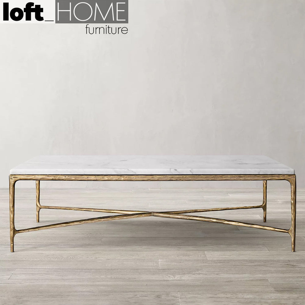 Modern marble coffee table thaddeus square primary product view.