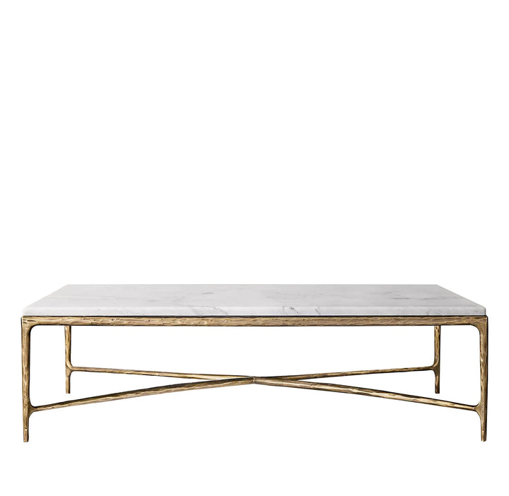 Modern marble coffee table thaddeus square in white background.