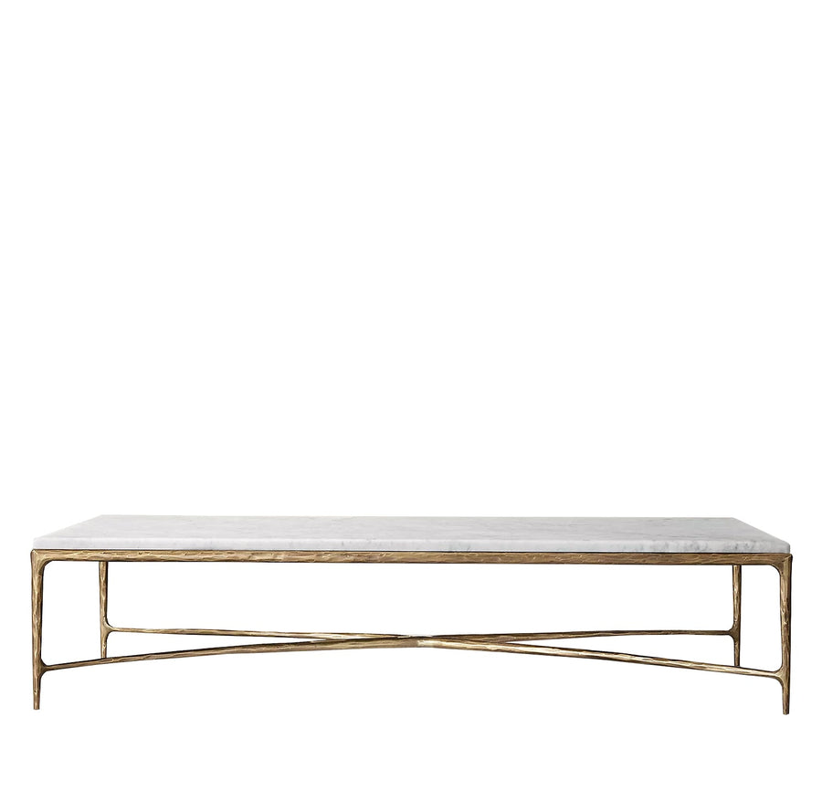 Modern marble coffee table thaddeus in white background.