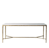 Minimalist marble dining table thaddeus in white background.