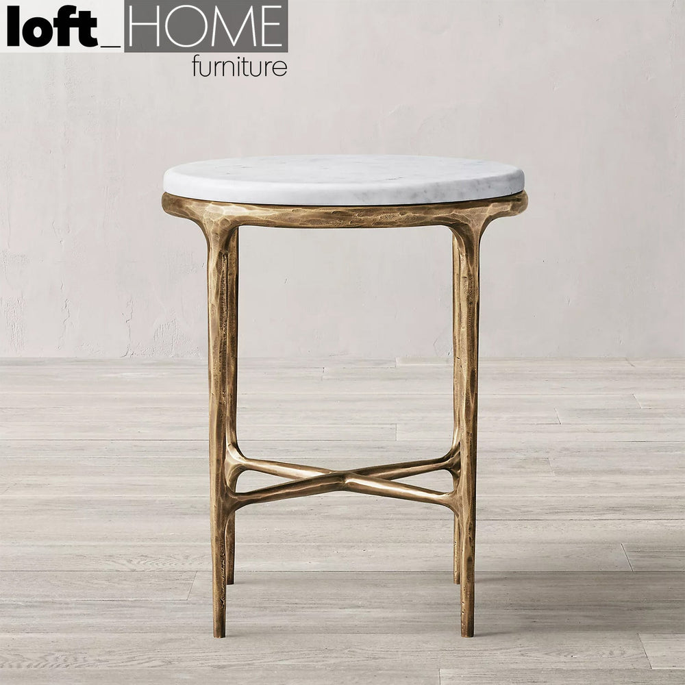 Modern marble side table thaddeus round primary product view.